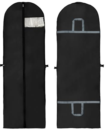 kleidersack lang 180×60cm 2 Stück, faltbare Kleidersäcke mit Reißverschlüssen, haltbar und mottenfest staubdicht für Kleider Mäntel PEVA