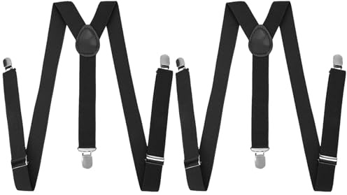 BDSHUNBF 2 Pcs Bretelle da Uomo Larghe, a Forma di Y con Clip Robuste, Elastici e Registrabili Bretelle Moderne Vintage, Bretelle Uomo Eleganti Taglia Unica Bretelle Regolabili per Uomini e Donne
