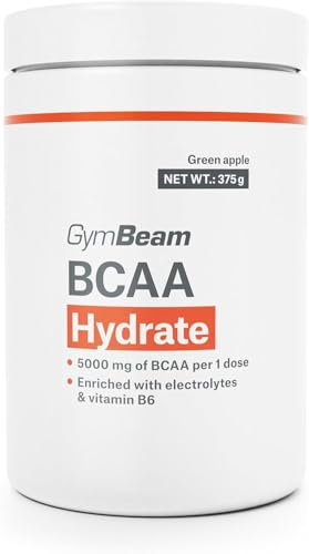 GymBeam Amminoacidi Ramificati BCAA 4:1:1 Hydrate - Complesso Funzionale con Elettroliti, Vitamina B6, Polvere di Acqua di Cocco, Supporta l'Equilibrio Elettrolitico (Green Apple)