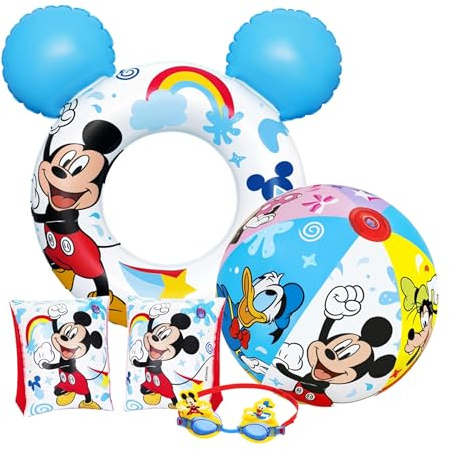 Swimming Pool Inflatables for Kids - Girls & Boys Pool Float Bundle of 20 Beach Ball, Arm Bands, Googles & Swim Ring Tube for Swimming Pool Activities, Water Park, Beach Games (Style_2)