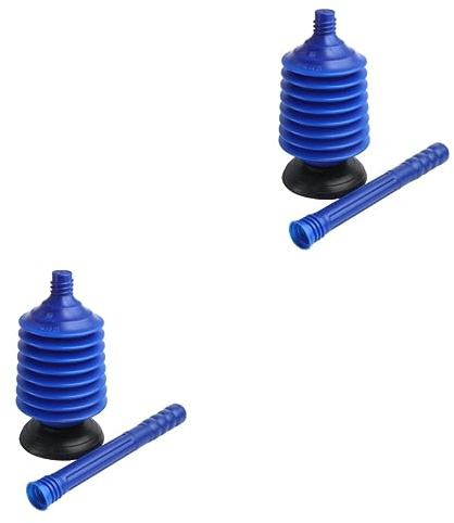 MUCKLILY 2pezzi Stantuffo per WC Professionale Ad Alta Pressione Rimuove Bloccaggi con Facilità Design Ergonomico per Bagno Utilizzabile Ogni Situazione Colore Blu