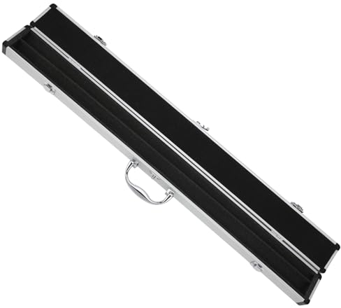 AYNEFY Snooker-Pool-Queue-Koffer, Schaumstofffutter, 2 Fcher, Billard-Aufbewahrungsbox mit Metallverschlüssen, Hartschale Zum Schutz des Queues, Leichtes Aluminium und Leder