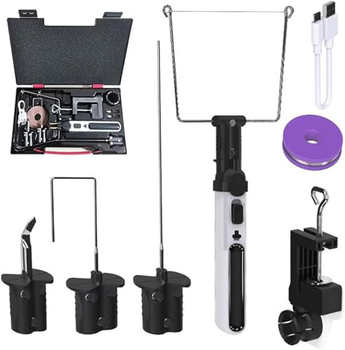 Portable Cordless Hot Foam Cutter, Electric Hot Wire Foam Cutter Pen with 4 Type Cutting Heads, 5 Seconds Heating-Up, Foam Cutting Pen Styrofoam Cutting Tools Kit with LED Light, for Foam Carving