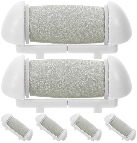 FOMIYES 6 Pezzi Testine Di Ricambio Per Pedicure Elettrico, Rimuovi Calli Piedi, Kit Cura Dei Piedi, Facile Da Pulire E Sostituire, Plastica, Grigio Chiaro