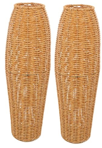 Générique 2 Pièces Vase Ornements Grand Vase pour Sol Support Tissé Grand sur Sol s De Jardin Support Séché Arrangement De Décoratif Pot De en Plastique Marron
