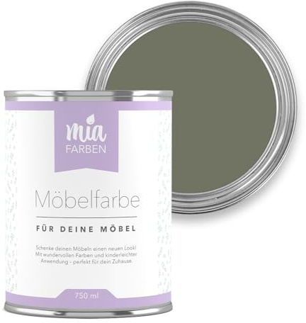miafarben Möbelfarbe ohne Schleifen matt 750 ml (Sommerlicher Waldpfad) | Hochdeckend auf Holz, Metall & Kunststoff – matter Möbellack für Schrank, Kommode & Küche, wasserbasiert