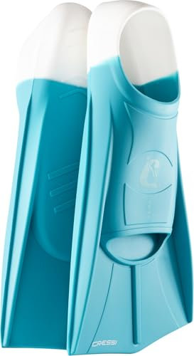 CRESSI Vera Fins Aquamarine/White M-Pinne Corte Unisex in Silicone 100% Design Scarpetta Chiusa, per Nuoto, Training Acque Libere, Piscina, Snorkeling, Immersioni, Acquamarina/Bianco, M (EU 39/41)