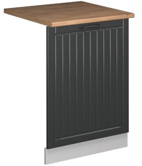 Vicco Façade de Lave-Vaisselle Fame-Line, Anthracite Campagne, 60cm, PT Chêne, à Combiner avec d'autres modules de la série Fame-Line