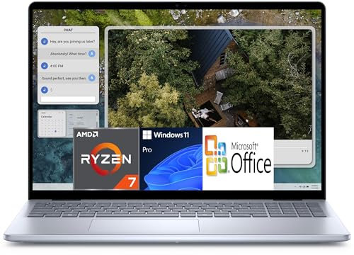 Dell Inspiron 16 5645 Laptop | 16” FHD+ (1920 x 1200) Display | AMD Ryzen 5.1ghz 7 8840U | Blue | AMD HawkPoint Graphics | 1, TB SSD | 64GB Ram | Windows 11 Pro | MS Office | (Renewed)