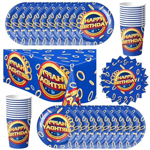 Vajilla de fiesta de erizo, vajilla de cumpleaños para niños con platos de papel, servilletas de papel, vasos de papel y manteles, adecuado para una fiesta de cumpleaños para 20 personas
