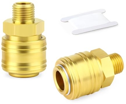 GASHER 2pièces Raccord industriel mâle Deutscher Stil 1/4 pouce, raccord rapide pour air comprimé 1/4 pouce
