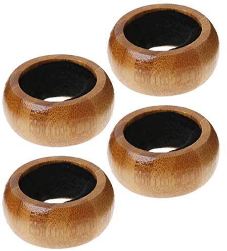 PartyKindom Weintropfringe Holz Flaschenhalsband Haushalt Weinzubehör Tropfsicher Mit Schwamm Weintropfstopp Für Täglichen Gebrauch 4 Stück