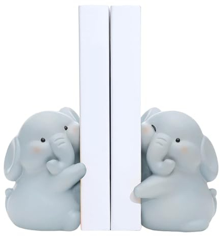 Bohany Robuste Buchstützen, Kunstharz, Elefant, niedliche Buchstützen, Schulbedarf für Regale, Bauernhaus, Tisch, Schreibtisch, Kochbücher, Küche, Bar, Bücherregal