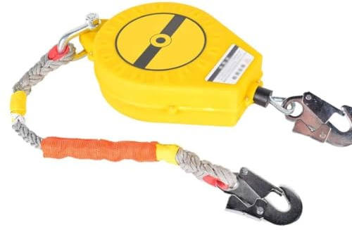 Imbracatura anticaduta autoretrattile, Attrezzatura, Cavo + Gancio, Protezione - Previene Le Cadute accidentali dei Lavoratori, MAX-30 m, Carico-150 kg, 10 m