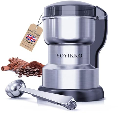 Electric Coffee Grinder 300W, Adjustable Grind, Espresso/Drip/Pour. Coffee Grinder for Coffee, Spices, and Other Foods (silvery148)