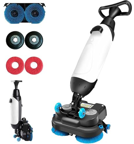 Heavy Duty Commercial Floor Scrubber, 430mm Compact Carpet Cleaning Machine, 1200 m²/h Coverage for Tiles, Wood Floors