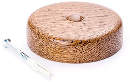 Deckenverteilerdose aus Holz Decken Kabel Lampen Baldachin Abzweigdose Verteiler Eiche gebeizt