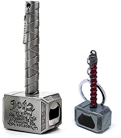 Nidavellir 2-Pack Magnetic Hammer Shaped Beer Opener and Hammer Keychain Bottle Opener, Beer Gifts Bottle Opener for Men, Husband, Dad, Grandpa, Boyfriend