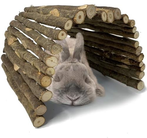 Hamiledyi Bunny Extra Large Ladder, Wooden DIY Toy Rodents Chewing & Climbing Bridge Chinchillas Cage Tunnel/Hideout/Hut/Ramp/Divider for Small Animal Guinea Pig Rat Squirrel