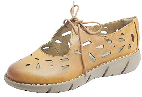 Cinzia Soft IV12949 Jasmine Bailarinas para mujer de piel láser con cordones, beige, 37 EU