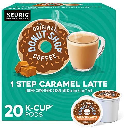 The Original Donut Shop Caramel One-Step Latte, Keurig Single Serve K-Cup Pods, 20 Count