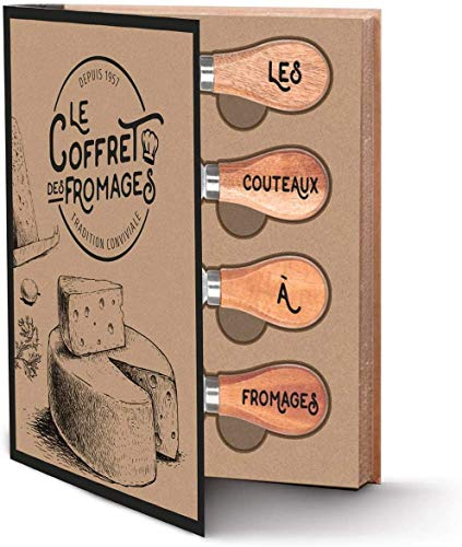 Coffret FROMAGE Plat de service en Bambou et 4 couteaux a fromage