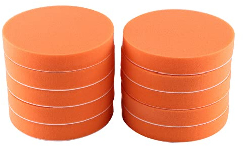 10 x Schwamm-Polierpads, Dioche 10 Stück, 150 mm, Schwamm zum Polieren und Wachsen, Werkzeug für Auto-Polierer, Puffer Orange