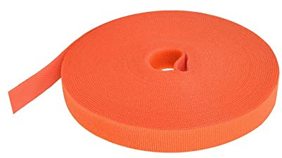 Beszin 0.8 Inch Hook and Loop Strap, 50 Feet, Self Adhesive Strap Strip, Sticky Back Fastener, Interlocking Tape Roll, Cable Ties, Multi-Use Ties, Orange Color