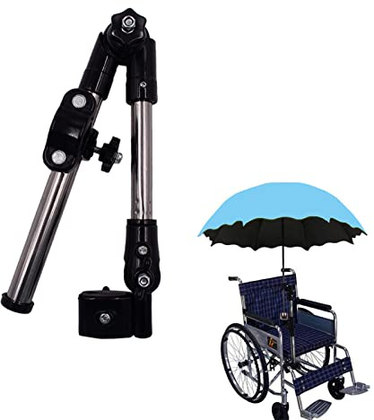 Regenschirm-Halterung, 180° verstellbarer Schirmhalter für Kinderwagen, Regenschirmklemme, Fahrradschirm, Stretchhalterung, Ständer für Kinderwagen, Fahrrad, Rollstuhl, Rollator, Kinderwagen, Stuhl