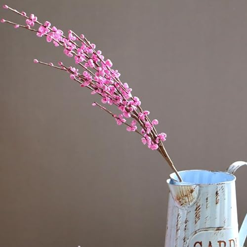 ZEYRU Künstliche Blume aus PE, Winter-Jasmin-Pflaume, BoHome, Wohnzimmer, Büro, Dekoration, Dekoration für Hochzeit, Party, Weihnachten, Rosa, 1 Stück
