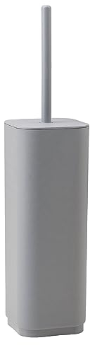 GEDY | Scopino WC Seventy Ekoplà, Scopettino Bagno Realizzato con Materiale Riciclato, Colore Grigio Matt, 9x9x38,8cm, Made in Italy