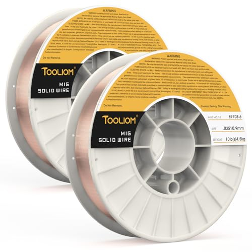 TOOLIOM ER70S-6 Mig-Schweißdraht aus Baustahl, 0,9 mm, auf 4,5 kg Spule, 2 Stück, kompatibel mit TL-200M Pro TL-250M Pro
