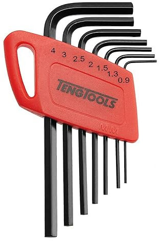Teng Tools 7 Piece Mini Metric L Shape Allen Wrench Hex Key Set (0.9MM to 4MM) - 1477MM