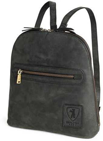 Berliner Bags Vintage Kleine Rucksack aus Leder Diana, für Damen - Dunkel Grau