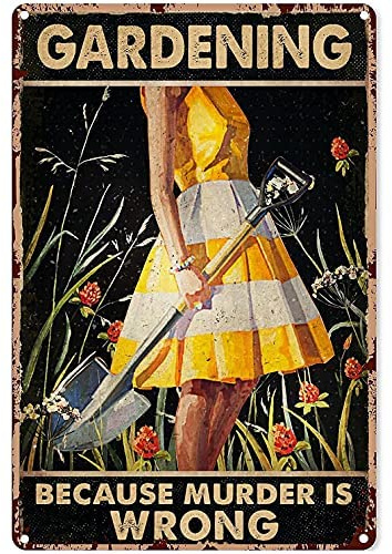 Yunking Vintage Metal Tin Sign Gardening Retro Fun Metal Tin Sign For Outdoor Garden Cave Home Wall Decor Art 8x12 Inch