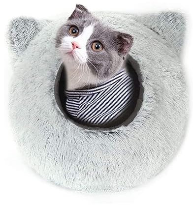 HALAHAI Hundebett Katzenbett Nette Runde Haustier Hund Katze Bett Nest Atmungsaktive Kätzchen Bett Pads Winter Erwärmung Hund Bett Haus Sofas Weiche Kurze Plüsch Katze Bett Hundekorb Hundesofa