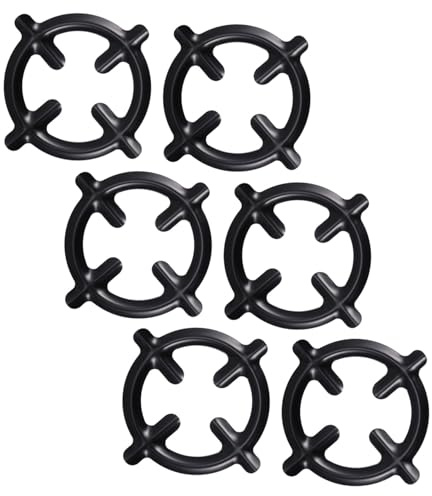 BUGUUYO 6 Pièces étagère pour cuisinière à gaz support de poêle grille de cafetière support de plaque de cuisson à gaz réducteur d'anneau de cuisinière à Métal brûleur