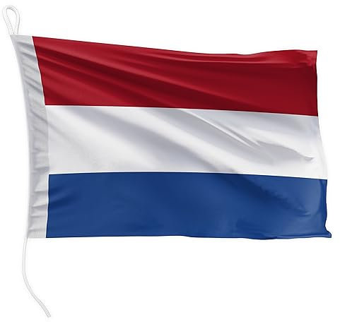 FLAGLY bandiera per barca Paesi Bassi 45 x 30 cm formato orizzontale - peso del tessuto 115g/m² - stampata, robusta con corda e occhiello, accessori per barca barca a motore
