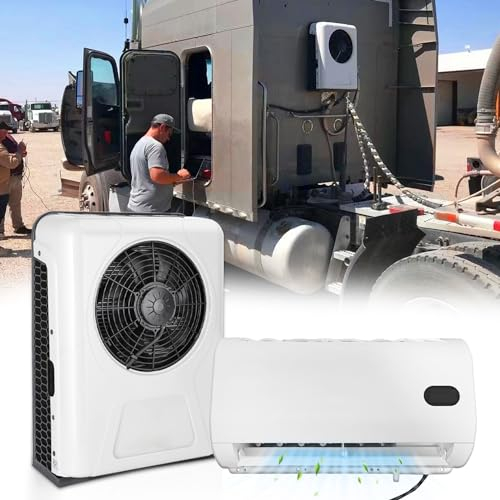 Treeligo 24V Klimaanlage 12000BTU, Bürstenloser Motor 45dB, 24 Volt DC Klimaanlage, 24 Volt Klimaanlage, Lkw-Klimaanlage, Elektrische Mini Split AC Einheit für Lastkraftwagen, Busse, Wohnmobile