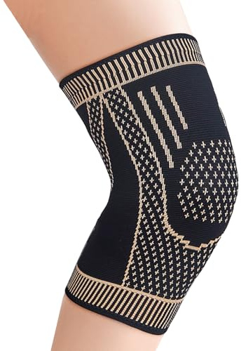 Wulitaotao Kniebandagen Sport Kniebandage für Männer und Damen Elastische Kompressions Knieschützer für Arthritis Meniskus ACL Laufen Sport Gym (M)