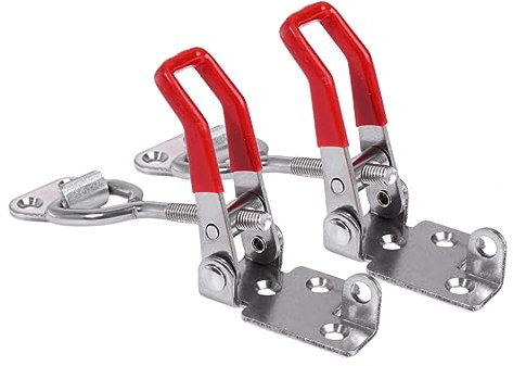 SEWOART 4pièces Lot De Pinces à Loquet à Bascule Acier Inoxydable Réglables Pour Porte Armoire Boîte Outil Manuel Argent