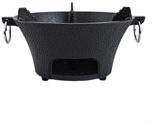 Réchaud robuste et à charbon de bois, répartition homogène de la chaleur, facile à nettoyer, design portable (19,5 cm)