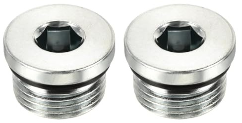 YOKIVE 2 Piezas Tapón de Tubería 3/4-16UNF, Rosca Macho Cabeza Hexagonal Interna Enchufe de Tubería | Accesorios de Tubería, Ideal para Terminar Extremos de Tubería (Plata)