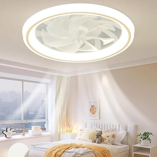 Modern Grey Ceiling Fan Light with Intelligent Remote Control for Living Room Bedroom and Restaurant