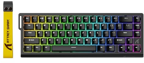 ATTACK SHARK X68 HE Rapid Trigger Mechanical Gaming Keyboard 60% Wired TKL with Adjustable Actuation,Hall Effect Magnetic Switch,8KHz Polling Rate,RGB Backlit,Top Mount for PC Mac Esport Gamer(Black)