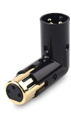 Janasiba 1 Adaptateur d'angle XLR 3 Broches Réglable Mâle à Adaptateur XLR à Angle Droit Adaptateur XLR à 90 Degrés