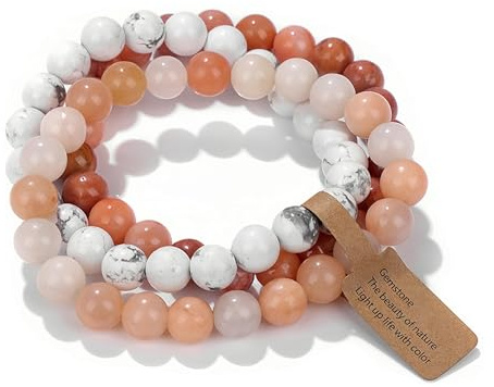 WEIZAIJY Perlenarmband für Damen, Naturstein Heilsteine Armband mit Edelsteinen, Elegantes Chakra Armband zur Energiebalance, Handgefertigter Schmuck Geschenk für Frauen Männer