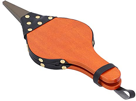 Fdit Barbecue Bellows Fireplace Blower, Wood Manual Bellows with Artistic Retro Exterior Design for Dust Removal Machine, Picnic, Travel