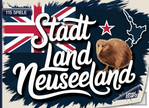 Stadt, Land, Neuseeland – 115 Spiele: Stadt, Land, Fluss Neuseeland – Spielblock für Neuseeland-Reise | Geschenkidee für Neuseelandfans – Quiz-Spiel Souvenir