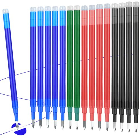 Vicloon Radierbare Ersatzmine 0,7mm, 16pcs löschbare Stiftmine | Radierstift Tintenroller radierbar Nachfüllminen radierbarer Kugelschreiber austauschbare Mine (4 Farben)
